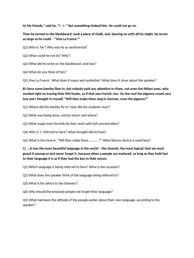 The Last Lesson | PDF