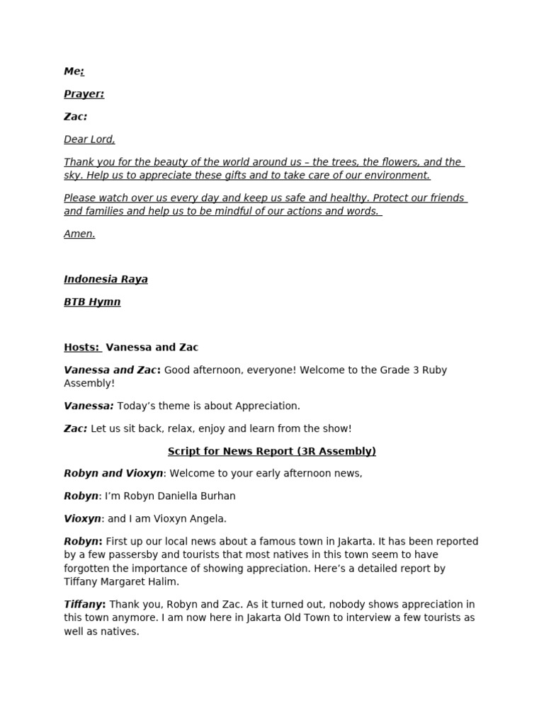 Script For News Report | PDF