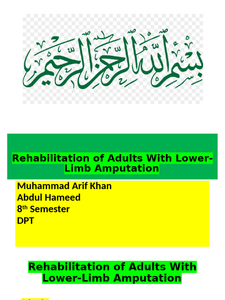 Lower-Limb Amputation Rehabilitation Guide | PDF | Prosthesis | Amputation