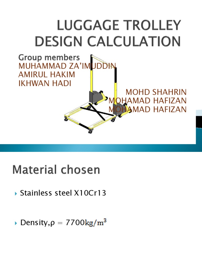 Luggage Trolley Design Calculation | PDF | Kilogram | Mass