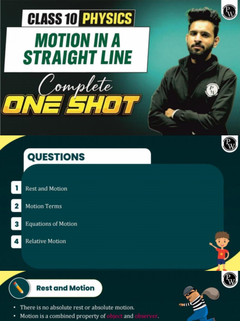 Motion 1d Notes Class 11th One Shot | PDF