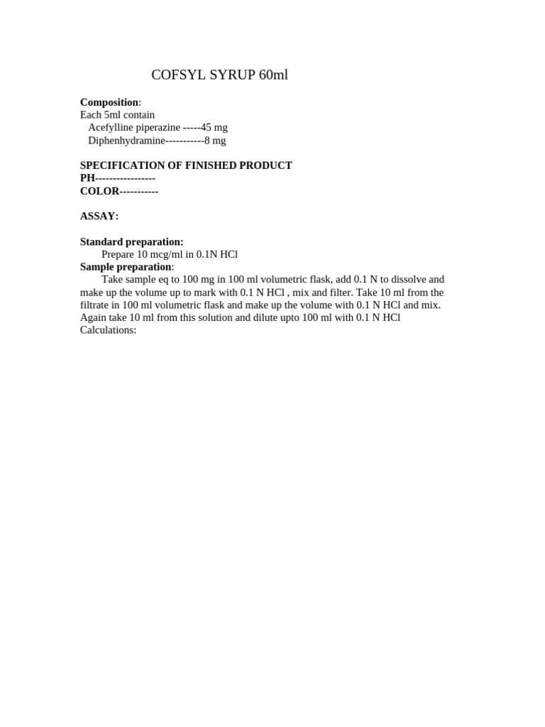 Cofsyl Syrup | PDF
