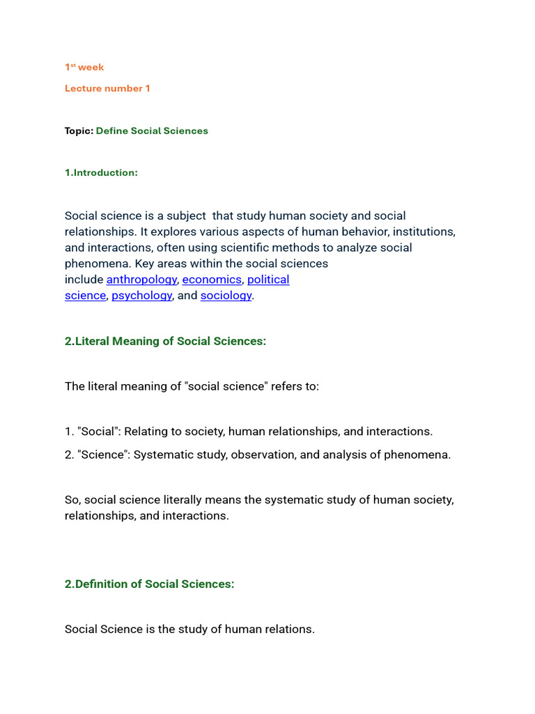 Understanding Social Sciences Overview | PDF | Social Sciences | Science
