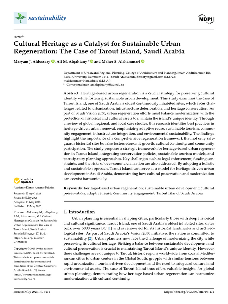 Cultural Heritage As A Catalyst For Sustainable Urban Regeneration The ...