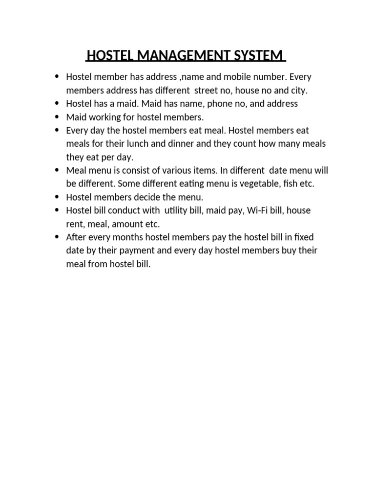 Hostel Management System Overview | PDF