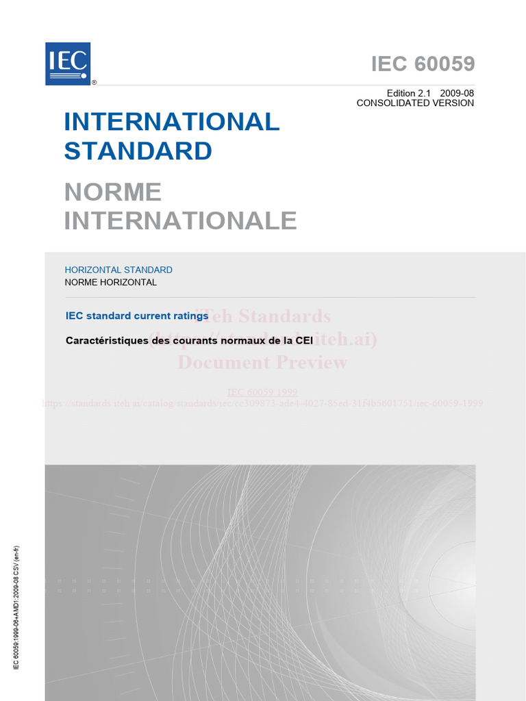 IEC 60059 Current Ratings Standard | PDF | International ...