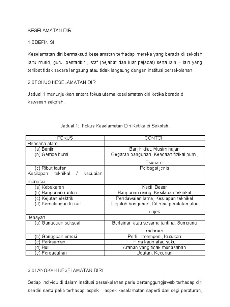 Keselamatan Diri Pdf