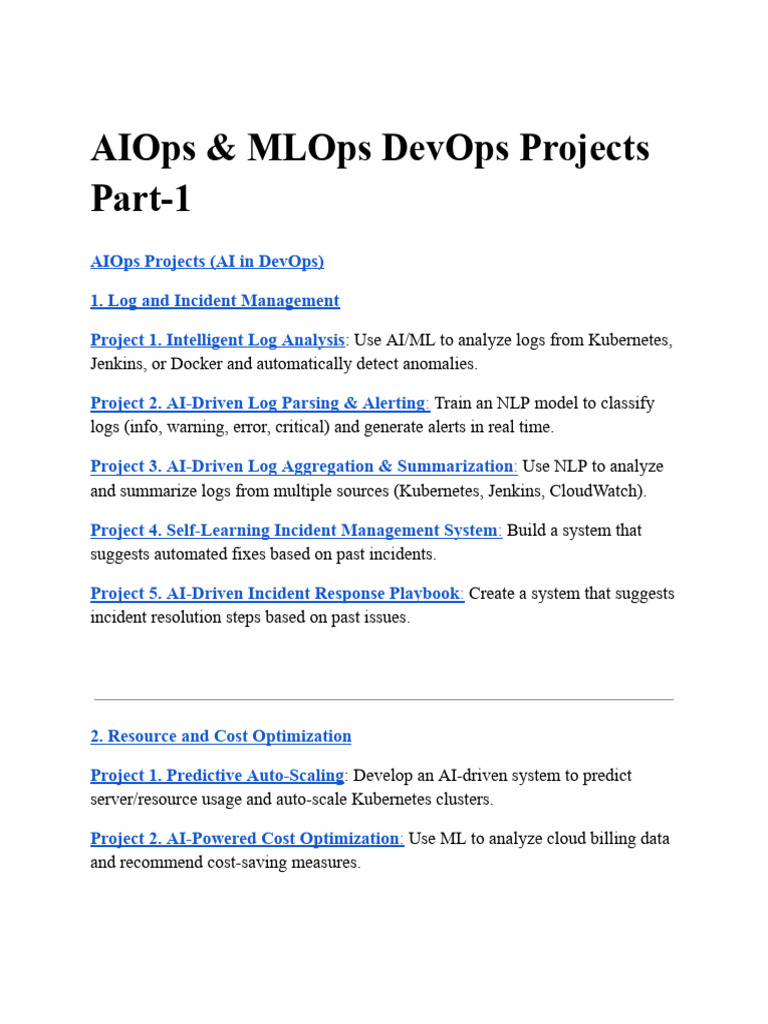AIOps & MLOps DevOps Projects Part-1 | PDF | Artificial Intelligence ...