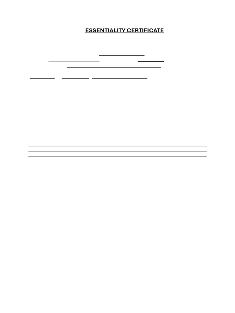 Essentiality Certificate for Medical Treatment | PDF | Hospital | Patient
