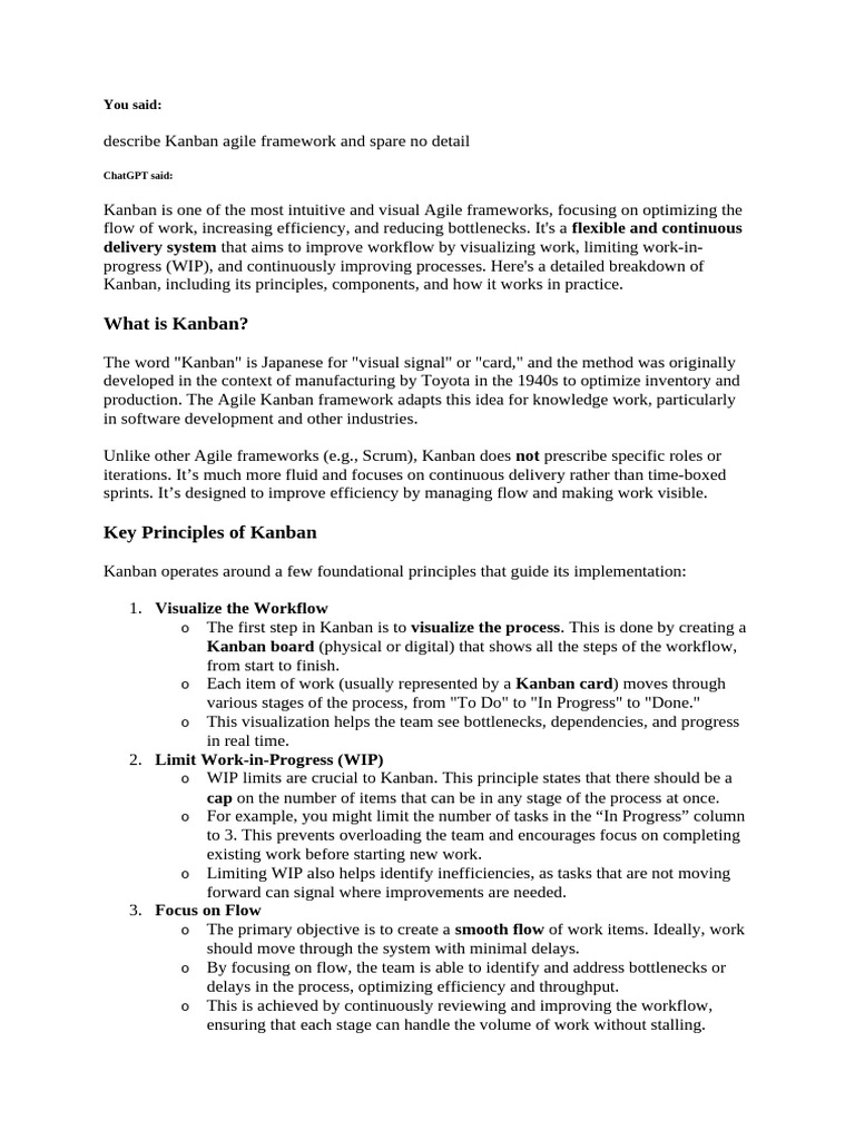 Comprehensive Guide to Kanban Framework | PDF | Agile Software ...
