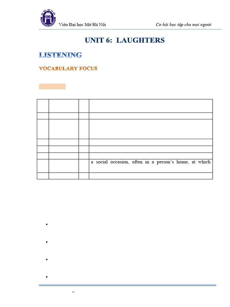Vocabulary and Listening Skills A1 | PDF