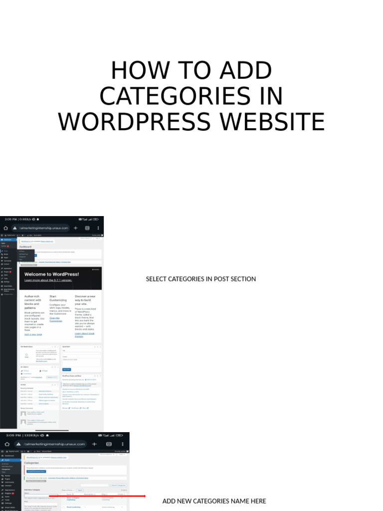 How To Add Categories in Wordpress Website | PDF