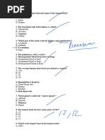 Human A P 2 Final Exam Study Guide Pdf Heart Vein