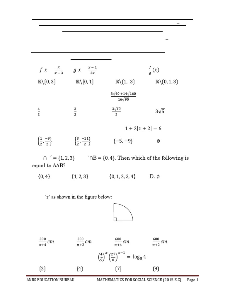 Grade 12 Mathematics Model Exam | PDF | Mathematics | Mathematical Analysis