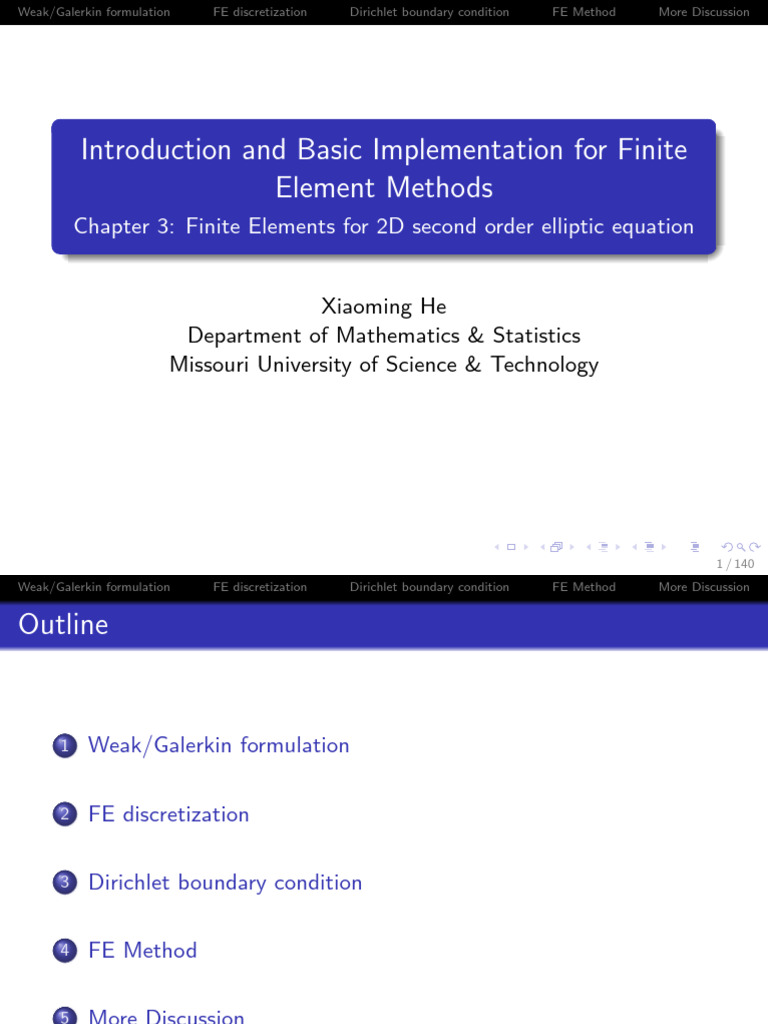 Finite Element Methods for 2D Elliptic Equations | PDF | Function ...