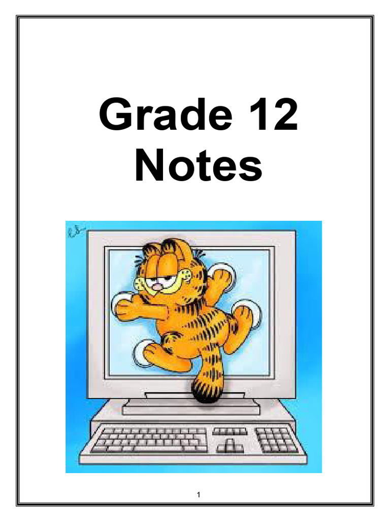 Grade 12 ICT Study Notes Summary | PDF | Random Access Memory ...