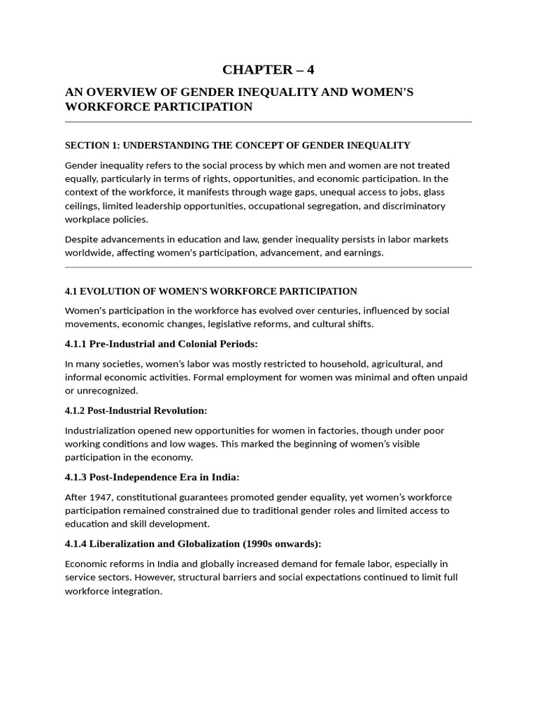 Gender Inequality in Women's Workforce | PDF | Gender Studies | Gender ...