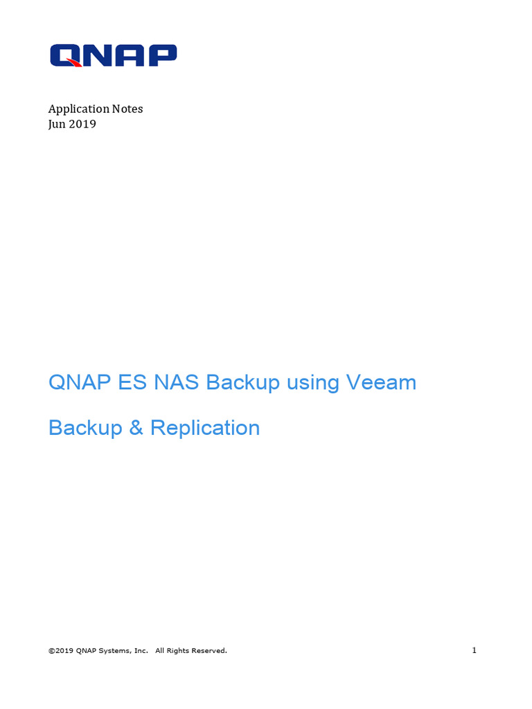Qnap Es Nas Backup Using Veeam Backup Replication en | PDF | Backup ...
