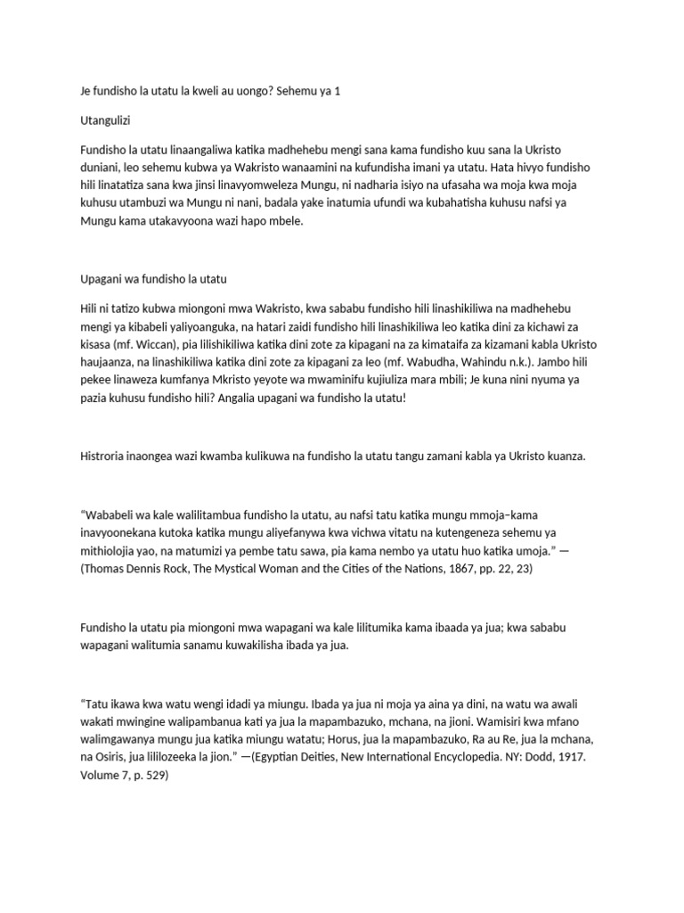 Utangulizi: Utatu | PDF