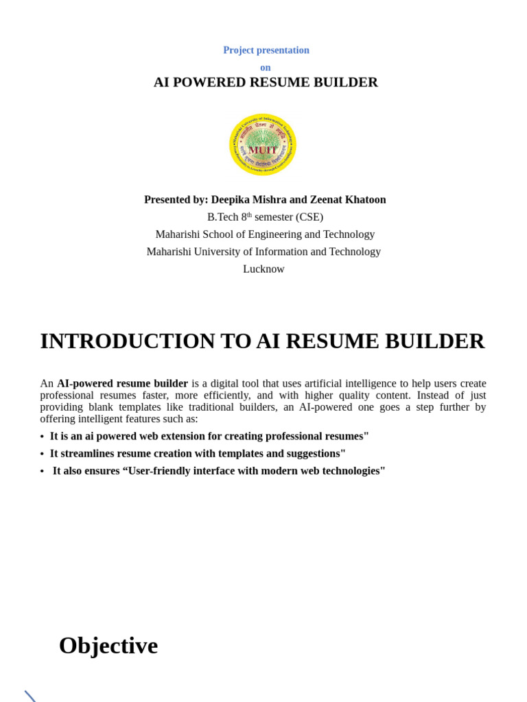 Ai Powered Resume Builder | PDF | Artificial Intelligence ...