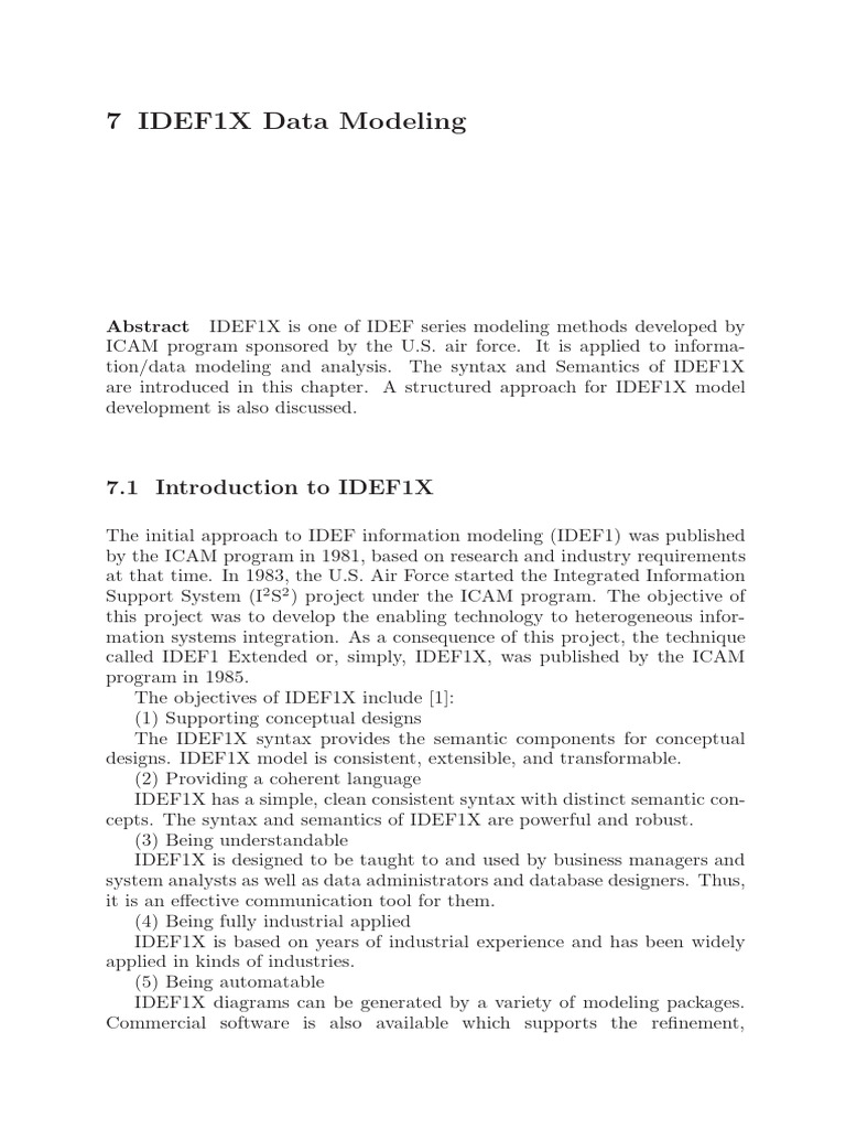 IDEF1X Data Modeling Overview | PDF | Software Engineering | Computing