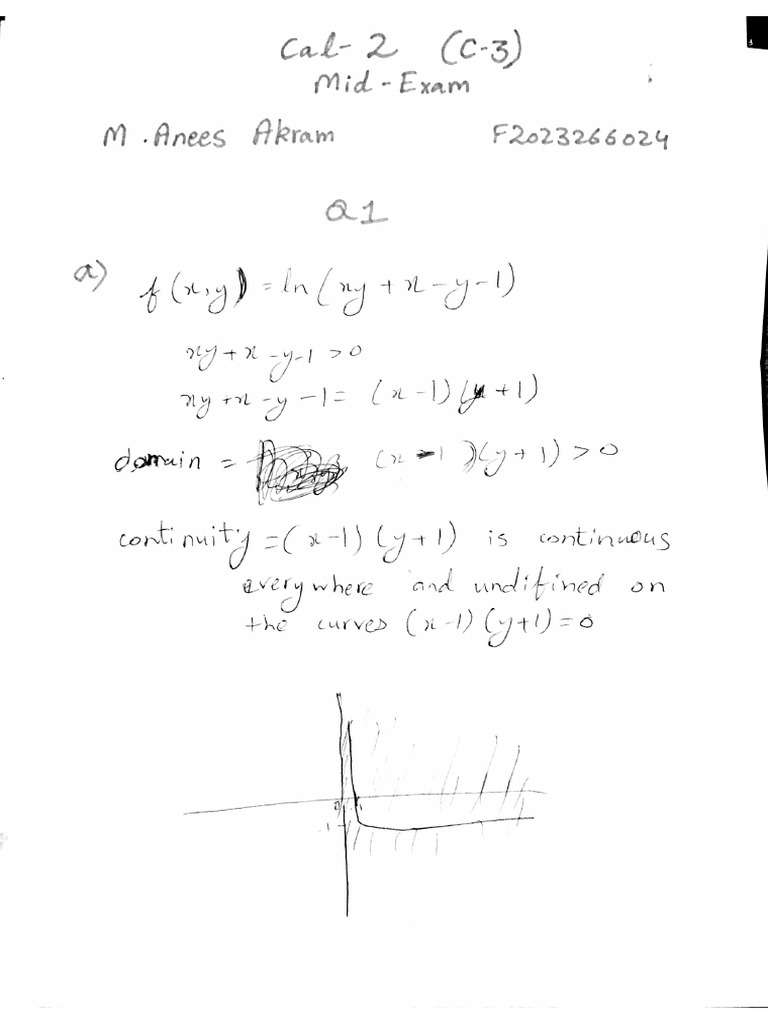 Cal 2 Mid Exam | PDF
