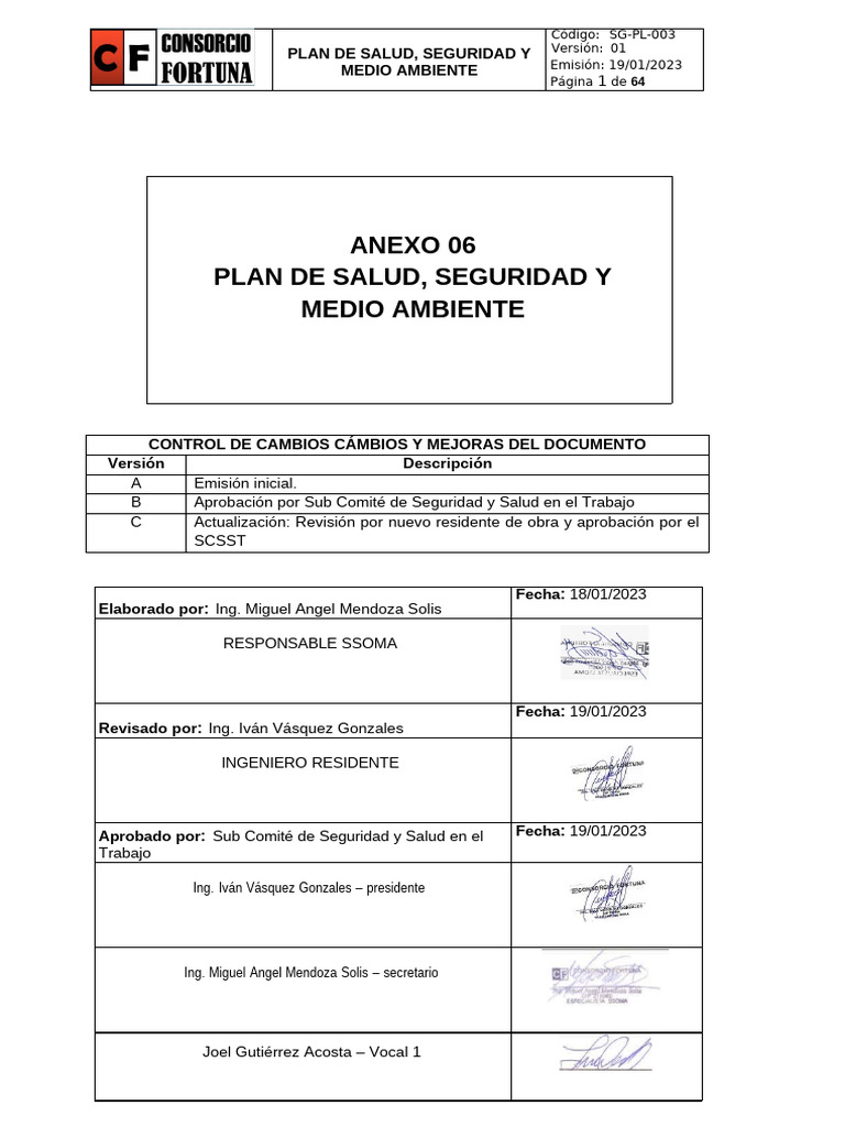 Plan de Salud y Seguridad Laboral 2023 | PDF | Seguridad y salud ...
