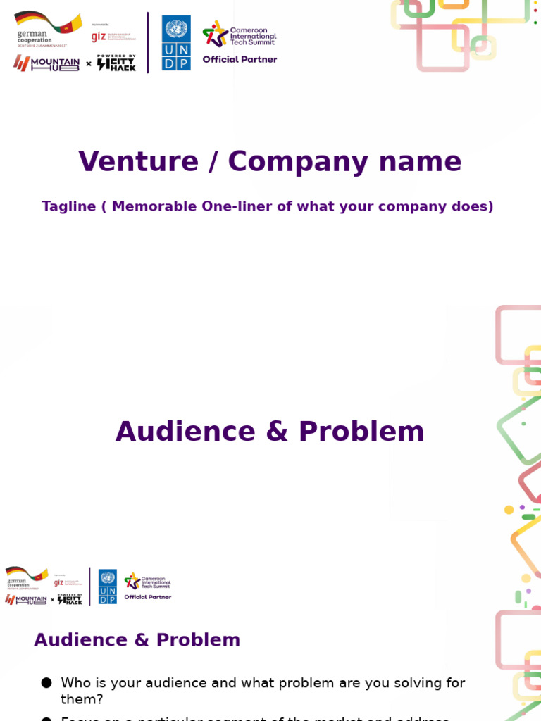 Hackathon Pitch Presentation Template | PDF | Goal | Business