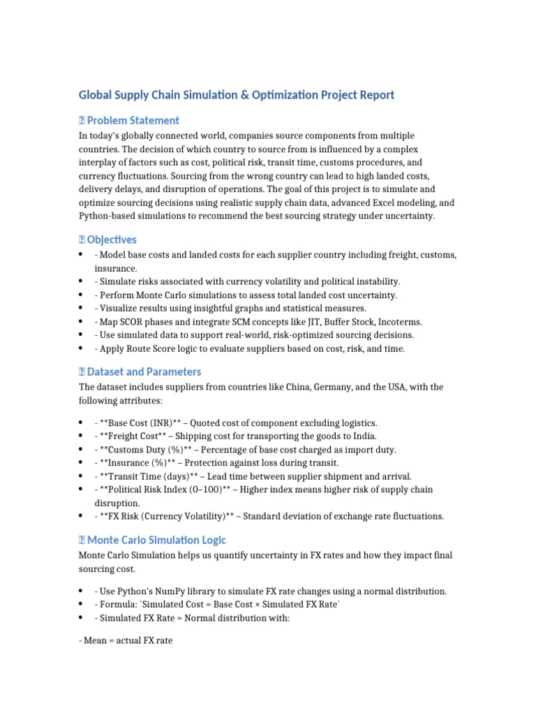 Supply Chain Sourcing Optimization Report | PDF | Supply Chain ...