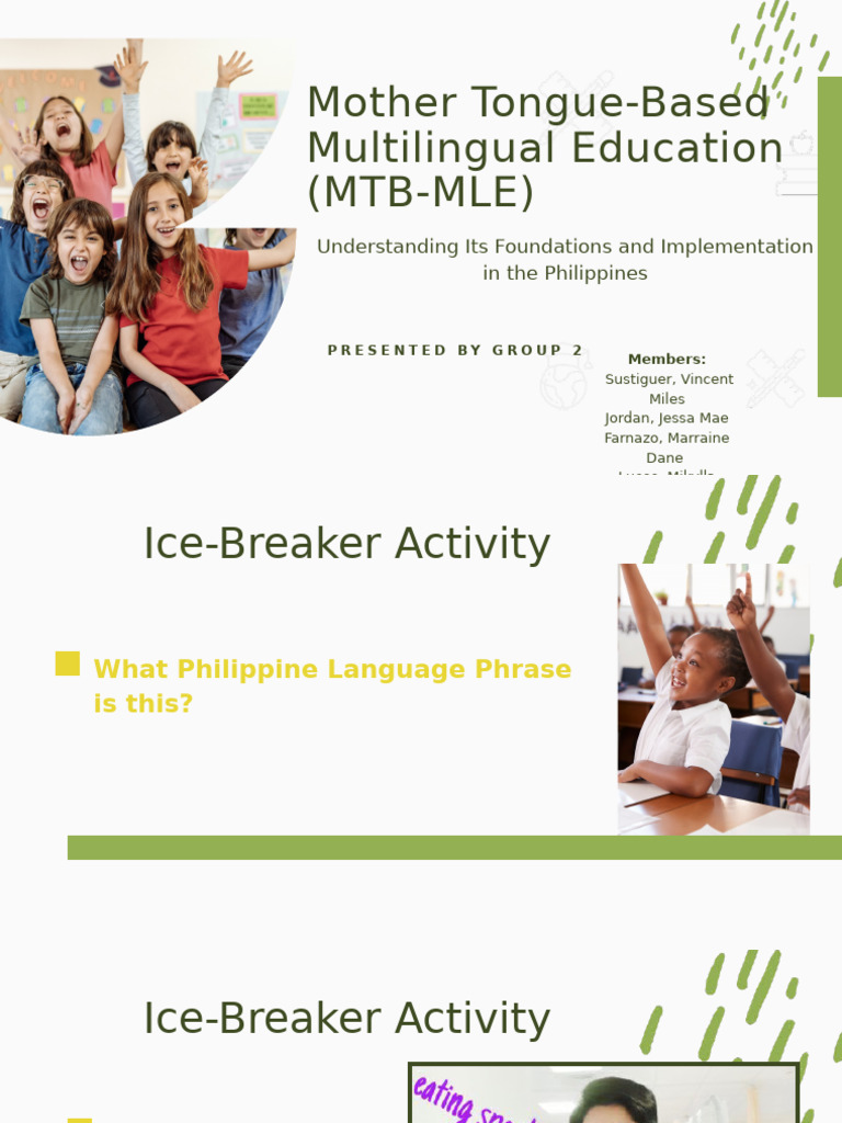 Mother Tongue-Based Multilingual Education (MTB-MLE) | PDF | Curriculum ...