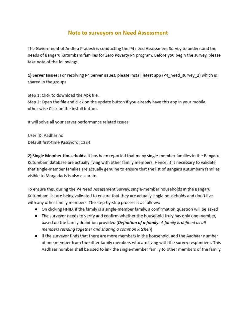 Note To Surveyors On Need Assessment | PDF | Information Technology ...
