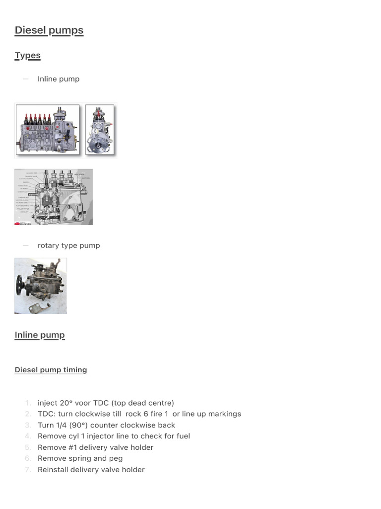 Diesel Pump Timing and Testing Guide | PDF