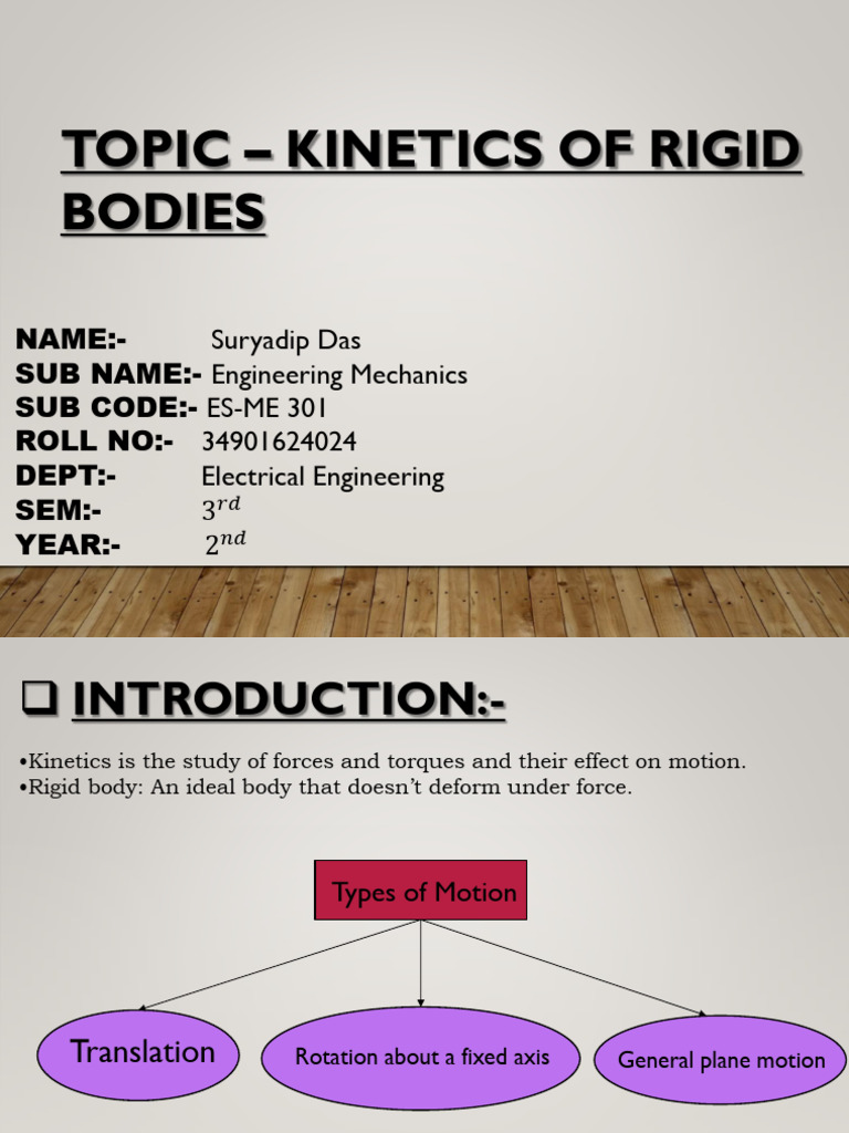 Kinetics of Rigid Bodies Overview | PDF