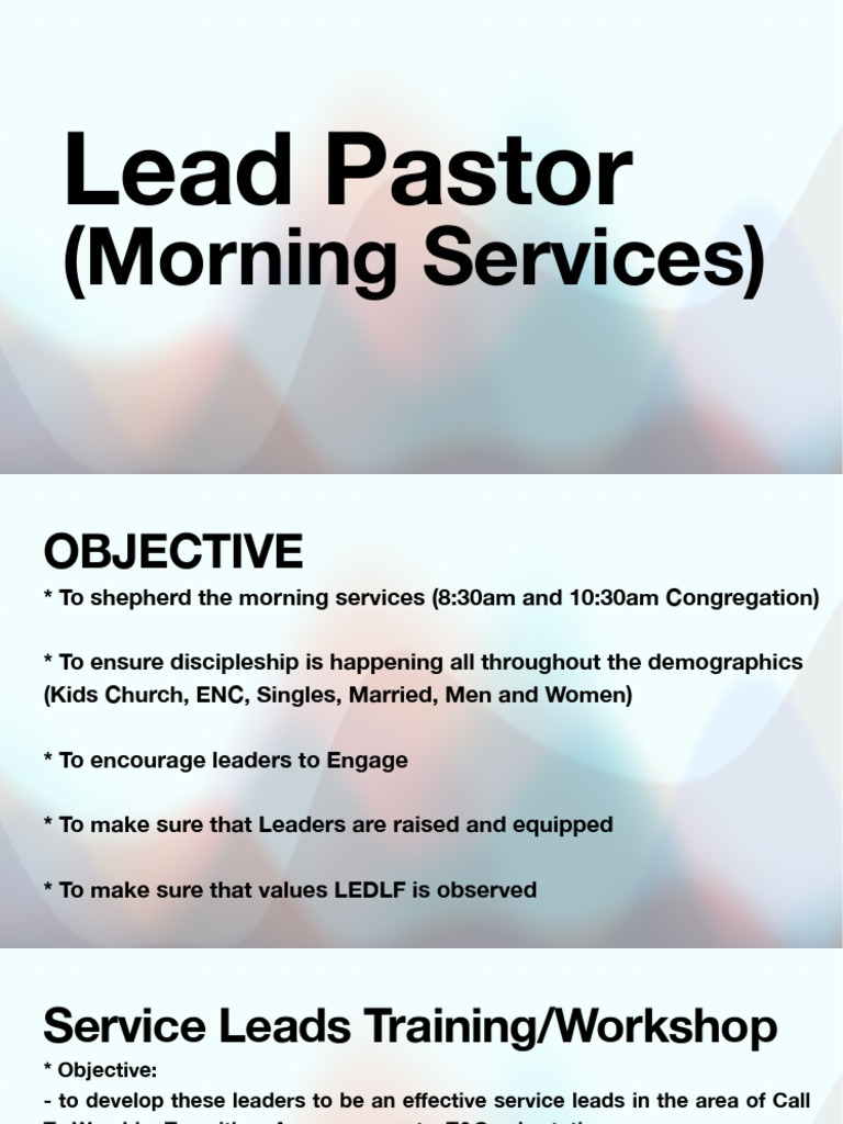 Morning Service Leadership Development | PDF