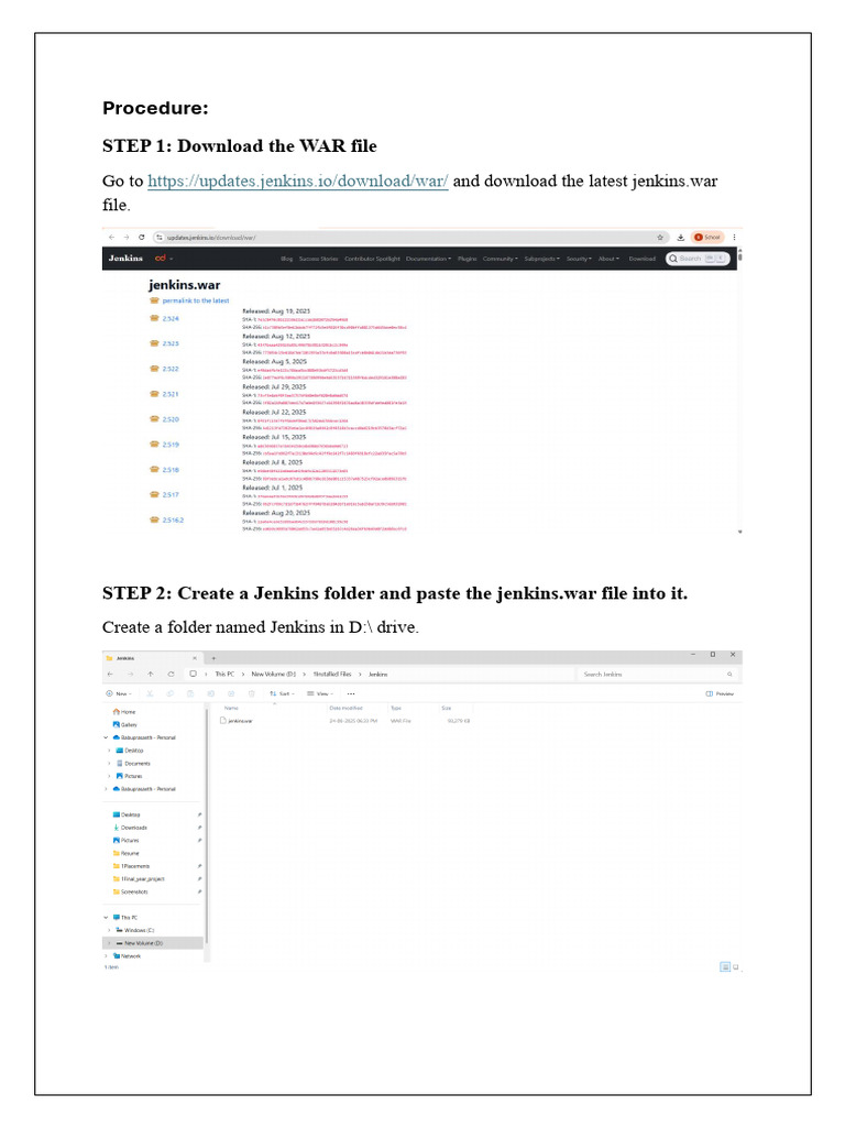 Download and Set Up Jenkins WAR File | PDF