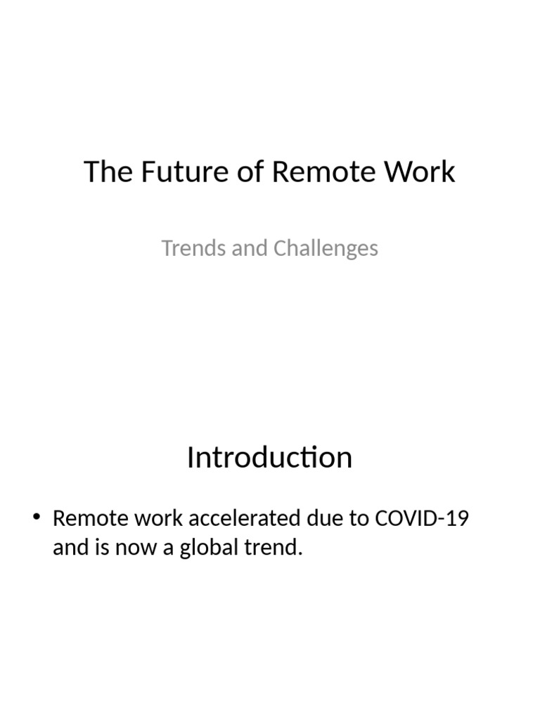 Future Trends in Remote Work | PDF