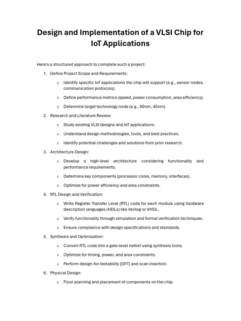 VLSI Chip Design for IoT Applications | PDF | Integrated Circuit ...