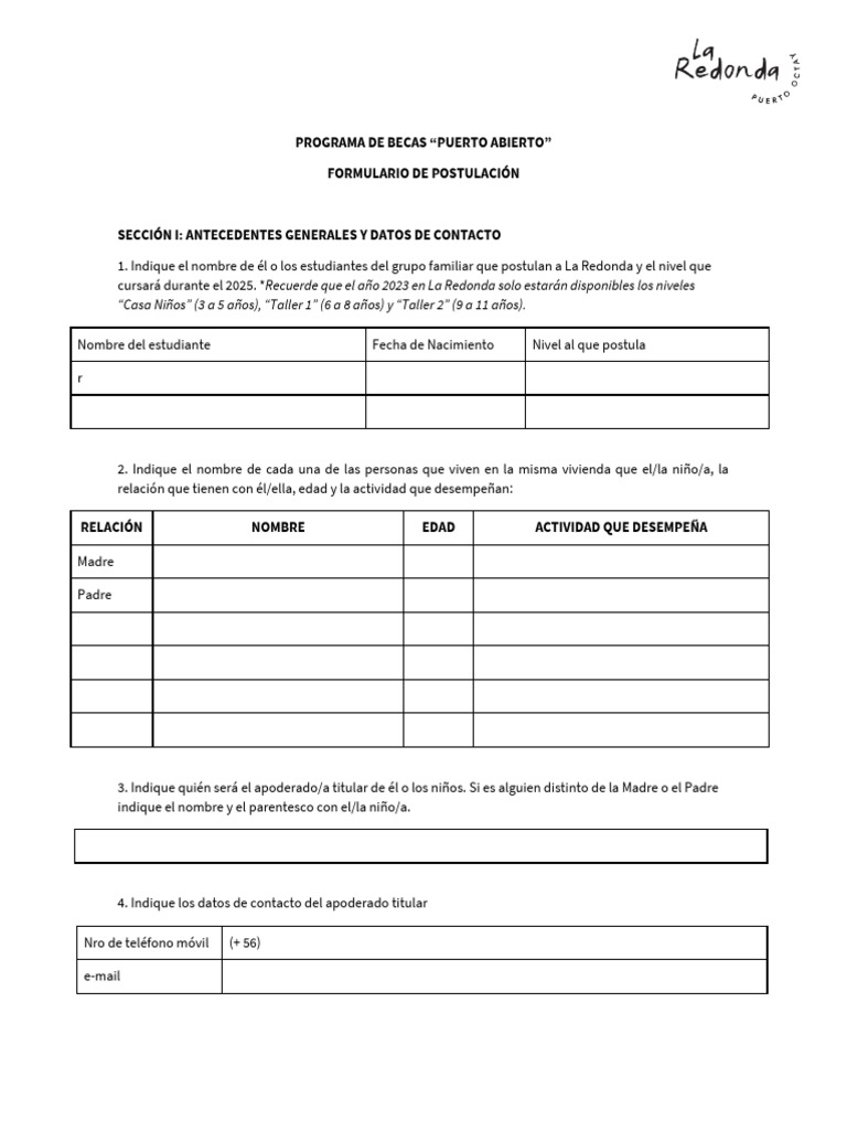 Formulario para Becas | PDF
