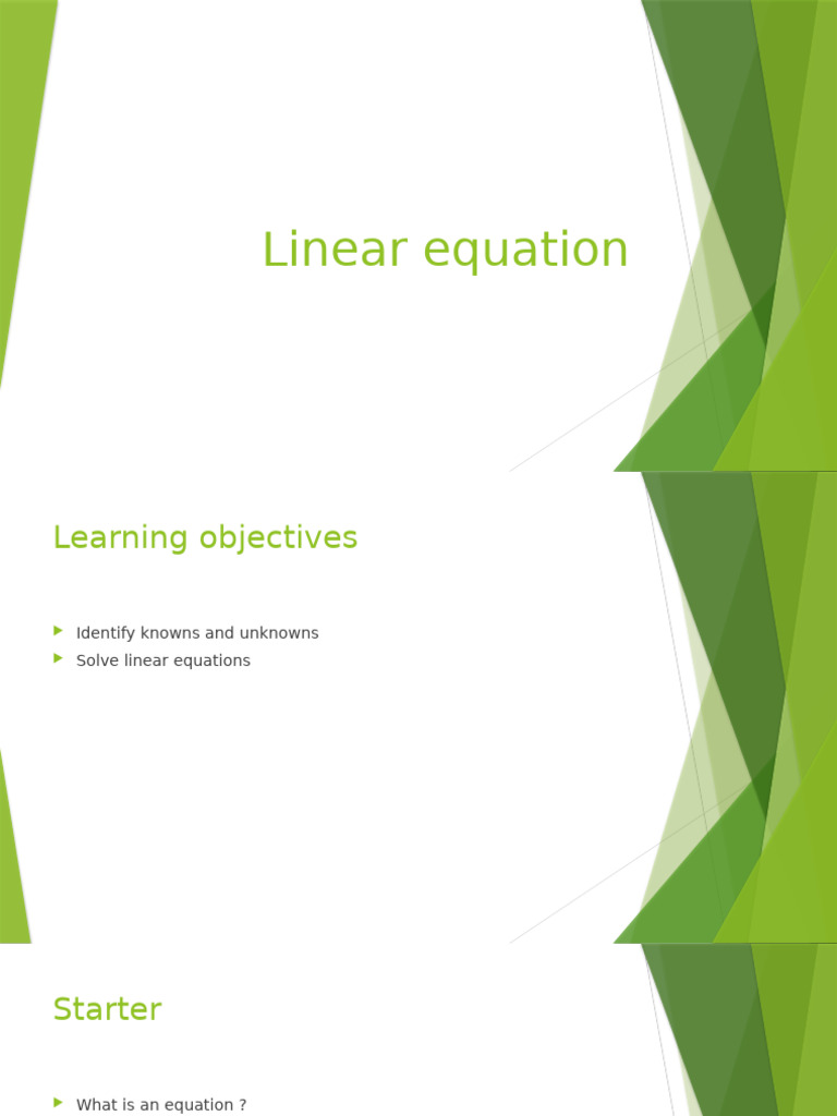 Solving Linear Equations Guide | PDF
