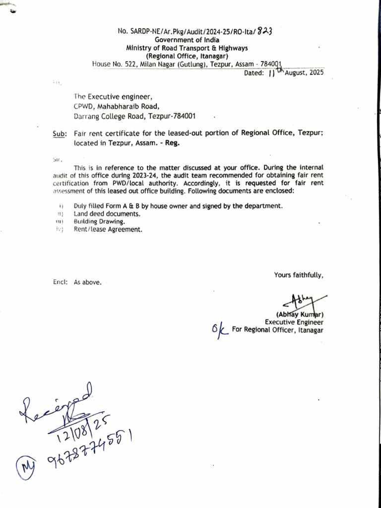 2025.08.11-Fair Rent Certificate For Leased Out Portion of Regional ...