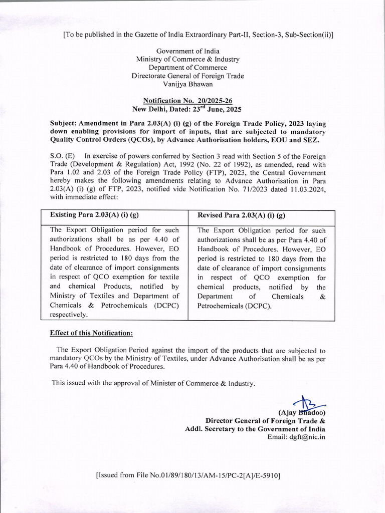 Notification 20 Eng | PDF