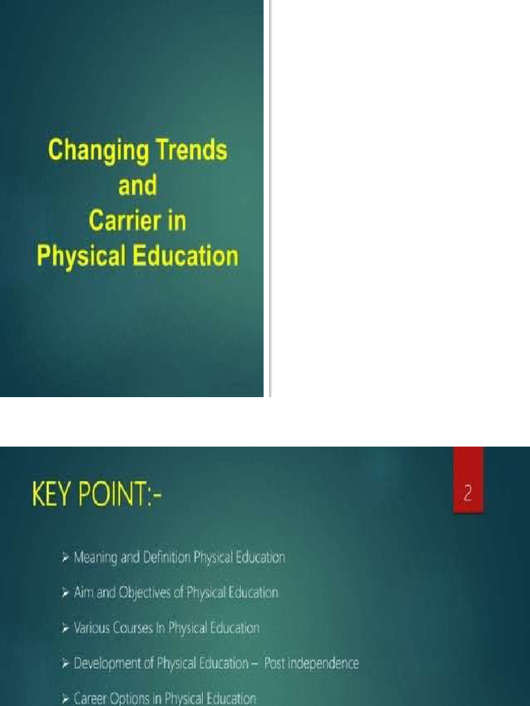 Unit-1 Changing Trends and Career in Physical Education | PDF