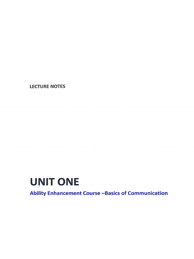 Aec Unit One Pdf