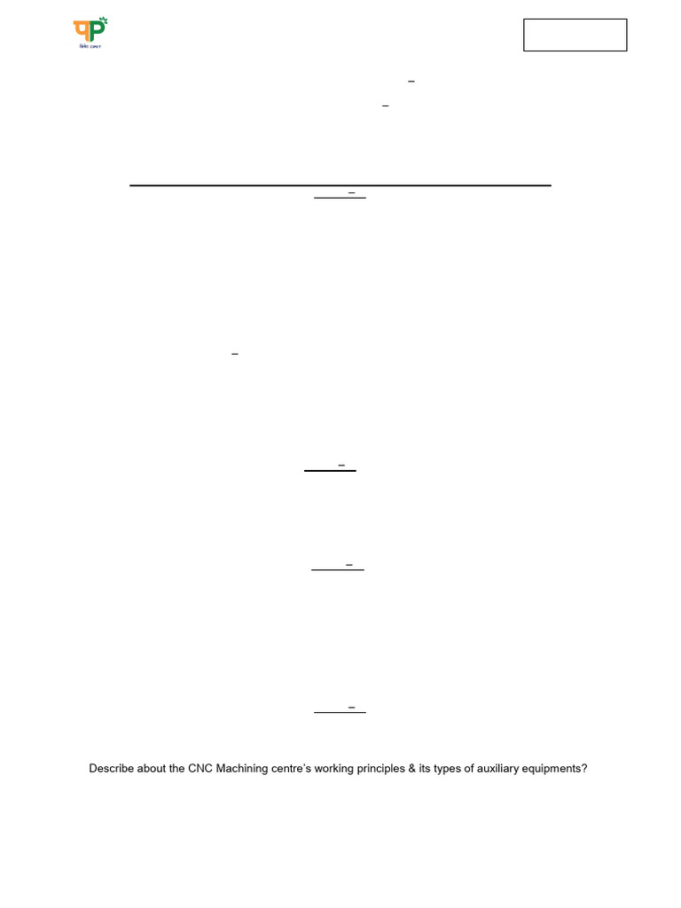 CNC Machining & Mould Manufacturing Exam Guide | PDF | Bronze ...