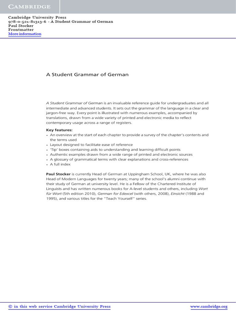 Comprehensive German Grammar Guide | PDF | Verb | Grammatical Tense