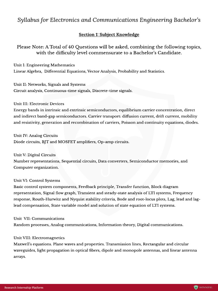 Electronics Engineering Bachelors Syllabus | PDF | Electronic ...