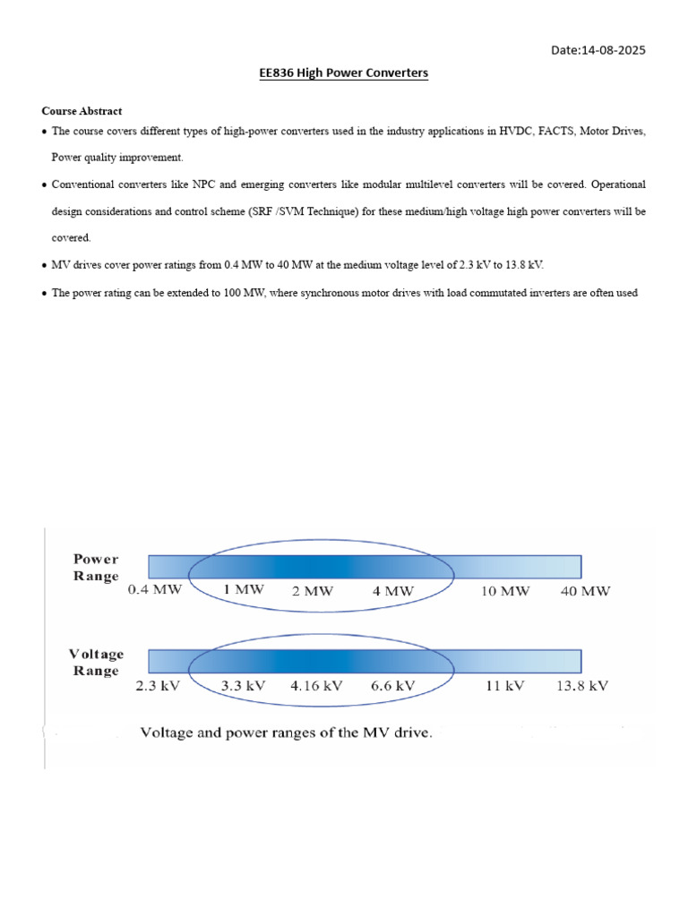 High Power Converters Course Overview | PDF