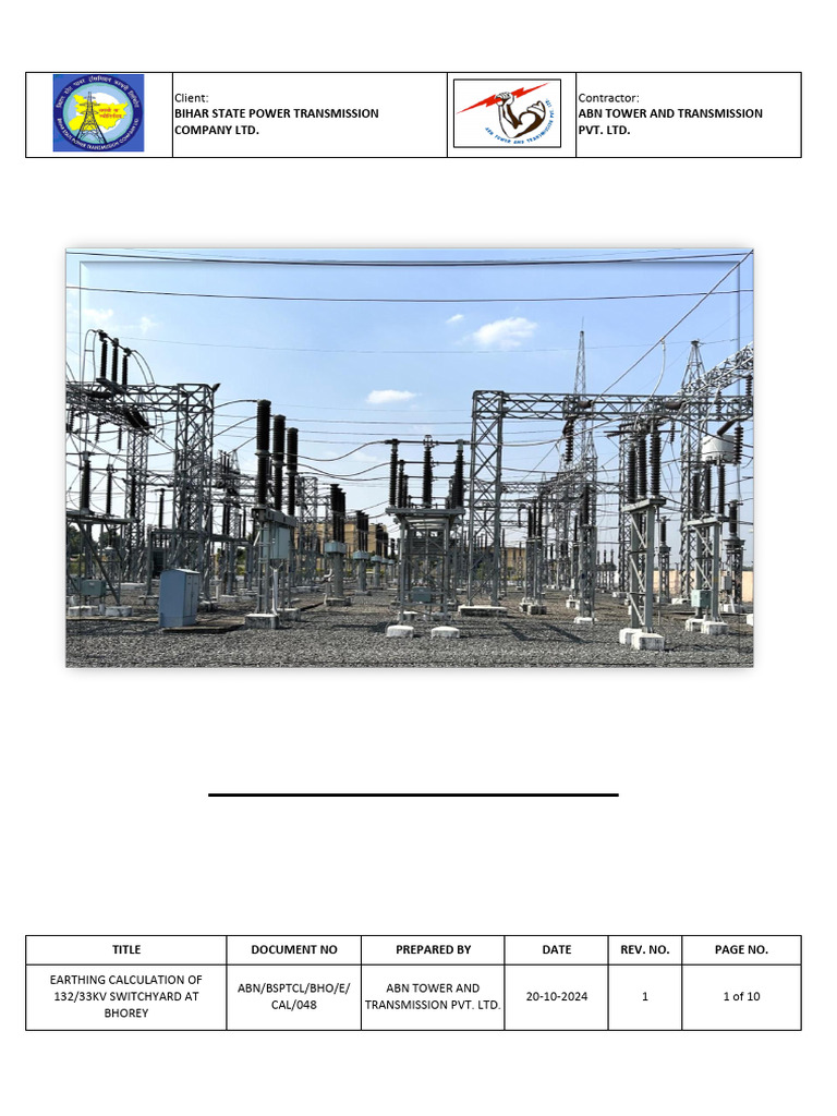 Earthing Calculation for 132/33kV Switchyard | PDF | Electric Power ...