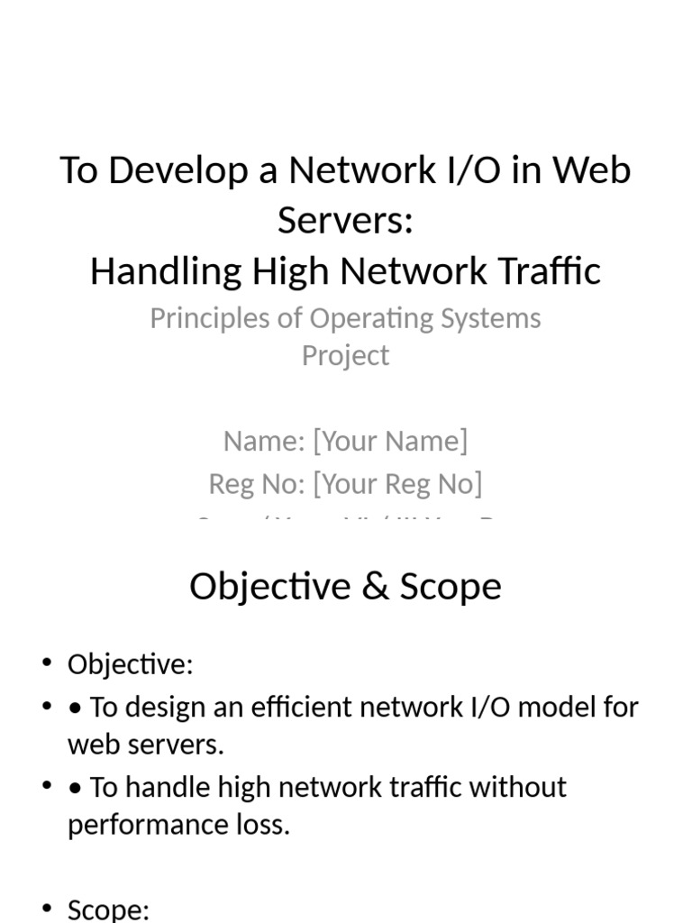 Efficient Network I/O for Web Servers | PDF