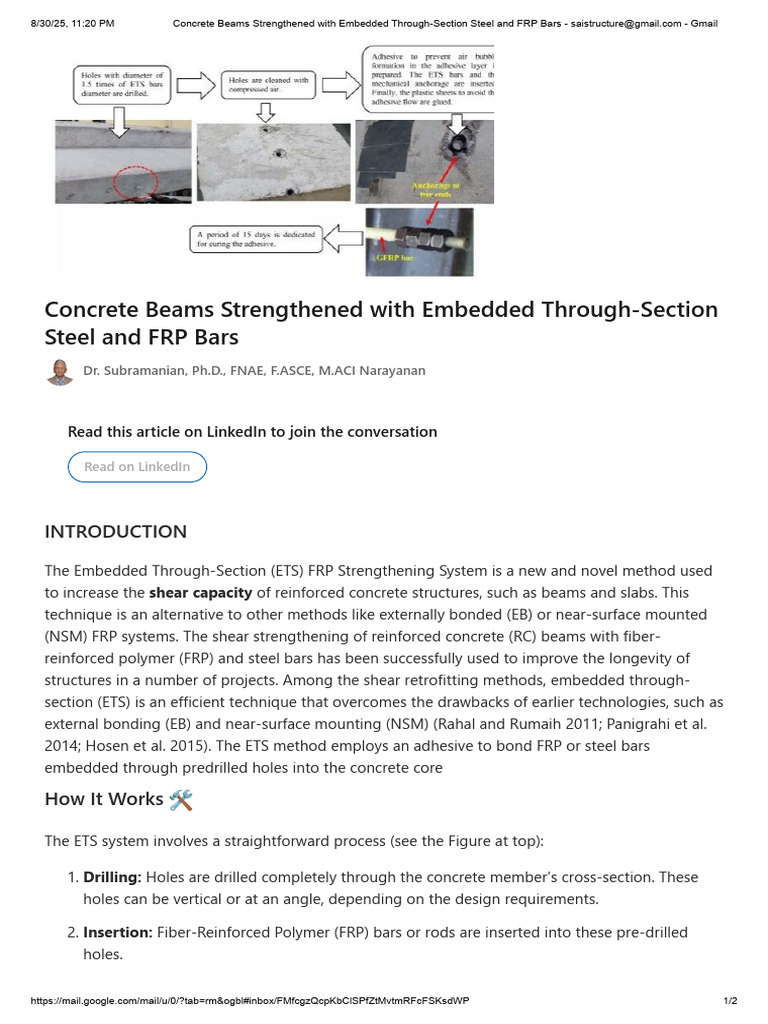 Concrete Beams Strengthened With Embedded Through-Section Steel and FRP ...